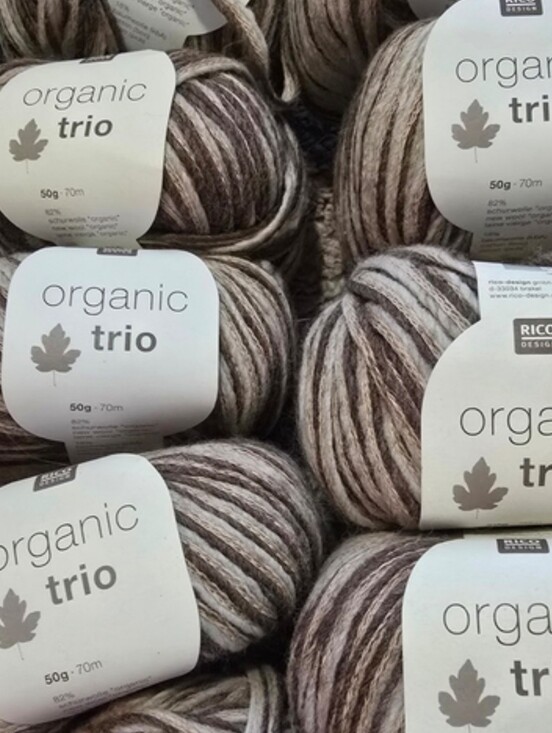 Rico Other - Rico Design Organic Trio Yarn - Brown and Cream (9 Balls)